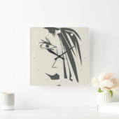 抽象芸術顔、芸術 スクエア壁時計 (ホーム)