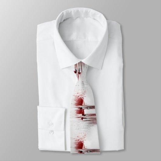 抽象芸術顔（赤） ネクタイ (タイ)