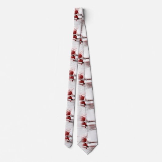 抽象芸術顔(赤) ネクタイ (裏面)