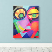 抽象芸術顔#1 キャンバスプリント (インサイチュ (ウッドフロア))