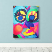 抽象芸術顔#2 キャンバスプリント (インサイチュ (ウッドフロア))