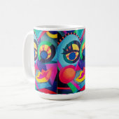 抽象芸術顔#2 コーヒーマグカップ (正面左)
