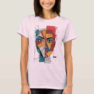 抽象芸術顔 Tシャツ