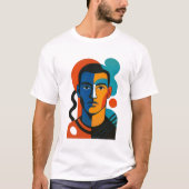 抽象芸術顔Tシャツ | モダンポップ・アートのArt Graphic Tee Tシャツ (正面)