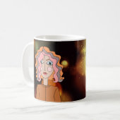 抽象芸術風の可愛い顔のマグカップ コーヒーマグカップ (正面左)