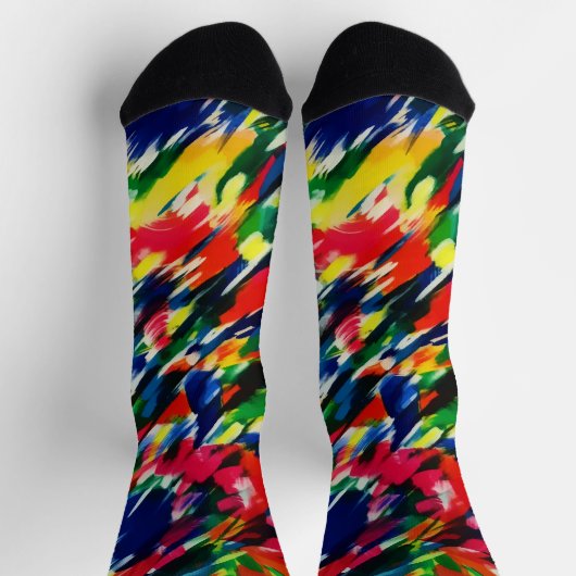 抽象芸術風の強い夏の日 ソックス (上部)