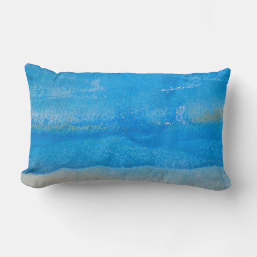 抽象芸術風化アクア絵を描パターン ランバークッション (正面)