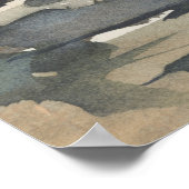 抽象芸術風景中性ダークウォーター色 ポスター (角)