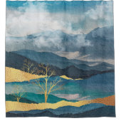 抽象芸術風景神のアクセント シャワーカーテン (正面)