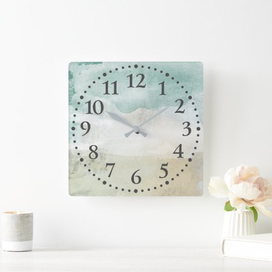 抽象芸術風速水彩時計 スクエア壁時計 (ホーム)
