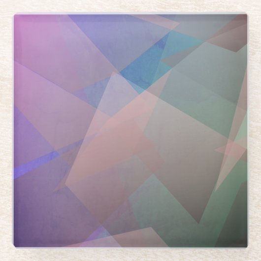 抽象芸術飛んでいる粒子 |幾何形状 ガラスコースター (正面)