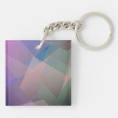 抽象芸術飛んでいる粒子 |幾何形状 キーホルダー (裏面)