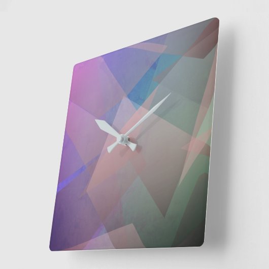 抽象芸術飛んでいる粒子 |幾何形状 スクエア壁時計 (傾斜)
