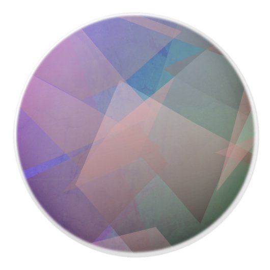 抽象芸術飛んでいる粒子 |幾何形状 セラミックノブ (正面)