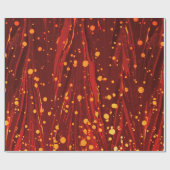 抽象芸術飛散付き金ゴールド赤マーブル紙 ラッピングペーパー (フラット)