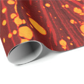 抽象芸術飛散付き金ゴールド赤マーブル紙 ラッピングペーパー (ロールコーナー)