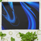 抽象芸術食べ物を与えズザブルークジラ キッチンタオル (折り畳み)