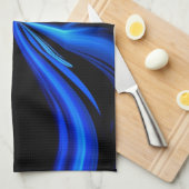 抽象芸術食べ物を与えズザブルークジラ キッチンタオル (四つ折り)