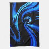 抽象芸術食べ物を与えズザブルークジラ キッチンタオル (縦)