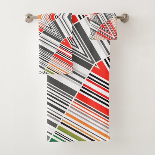 抽象芸術飾りストライプのフォークethon triba バスタオルセット (インサイチュ)