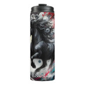 抽象芸術馬ダイナミック絵を描(ばちゃばちゃ)跳ねる タンブラー (正面)