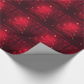 抽象芸術馬好きレッドクリスマスツリー ラッピングペーパー (角)