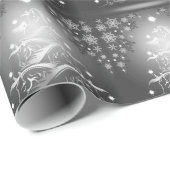 抽象芸術馬好き木炭クリスマスツリー ラッピングペーパー (ロールコーナー)