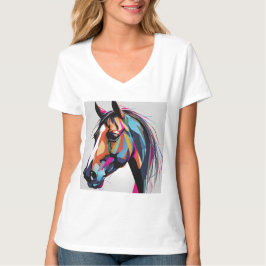 抽象芸術馬術馬ムスタンポニーブロンコ子馬 Tシャツ