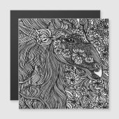 抽象芸術馬顔花オリジナルインクアート (正面/裏面)