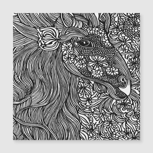 抽象芸術馬顔花オリジナルインクアート (正面)