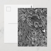 抽象芸術馬顔花オリジナルインクアート ポストカード (正面/裏面)