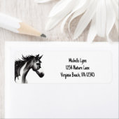 抽象芸術馬 |白黒住所 ラベル (インサイチュ)