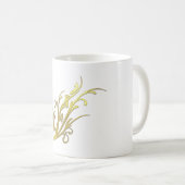 抽象芸術高級フェイク金ゴールド花 コーヒーマグカップ (正面右)