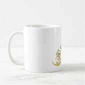 抽象芸術高級フェイク金ゴールド花 コーヒーマグカップ (左)