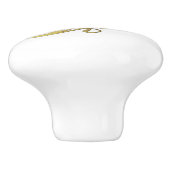 抽象芸術高級フェイク金ゴールド花 セラミックノブ (側面)