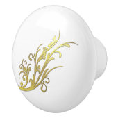 抽象芸術高級フェイク金ゴールド花 セラミックノブ (右)