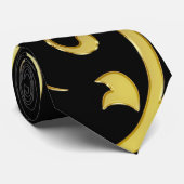 抽象芸術高級フェイク金ゴールド花 ネクタイ (ロール)