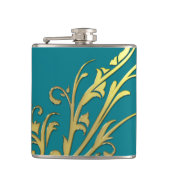 抽象芸術高級フェイク金ゴールド花 フラスク (正面)