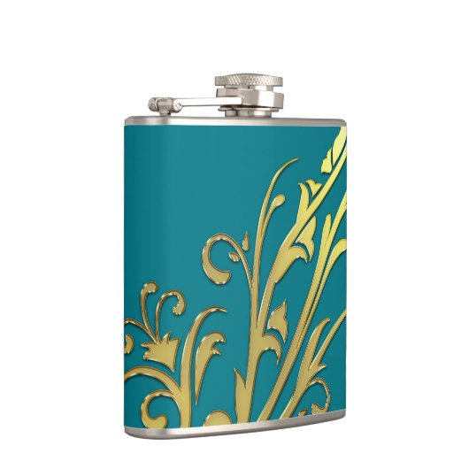 抽象芸術高級フェイク金ゴールド花 フラスク (右)