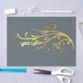 抽象芸術高級フェイク金ゴールド花 薄葉紙 (クラフト)