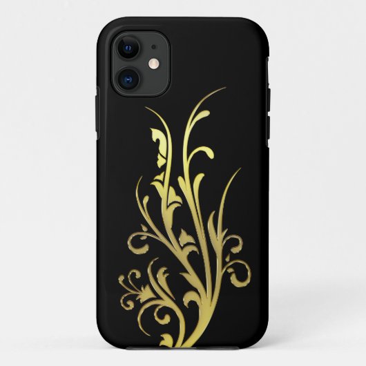 抽象芸術高級フェイク金ゴールド花 Case-Mate iPhoneケース (裏面)