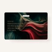 抽象芸術高級ブラックレッドグリーン金ゴールドエレガントグラム バッジ (裏面)