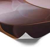 抽象芸術高級鮮やかカラーティール(緑がかった色)オレンジ金ゴールド ポスター (角)