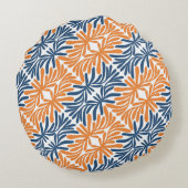 抽象芸術魅力的花模様円枕 ラウンドクッション (裏面)