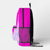 抽象芸術魅惑ガーデンピンクホワイト プリントバックパック (右)