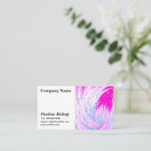 抽象芸術魅惑ガーデンピンクホワイト 名刺 (スタンド正面)