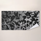 抽象芸術魔法-シルバーブラック バスタオル (バスタオル)