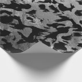 抽象芸術魔法 – シルバーブラック ラッピングペーパー (角)