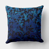 抽象芸術魔法 – ネイビーブルーグランジブラック クッション (裏面)
