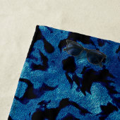 抽象芸術魔法-ネイビーブルーブグランジラック ビーチタオル (インサイチュ)